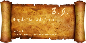 Bogáts Józsa névjegykártya